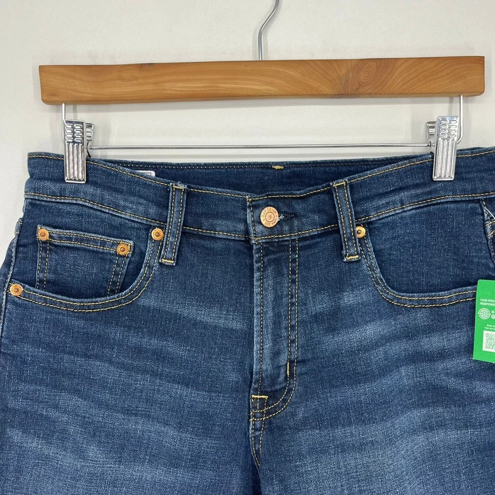 Gap 5 Inch Girlfriend Short Mid Rise Dark Wash Denim Jeans 28 6 Tall 570611-00-1